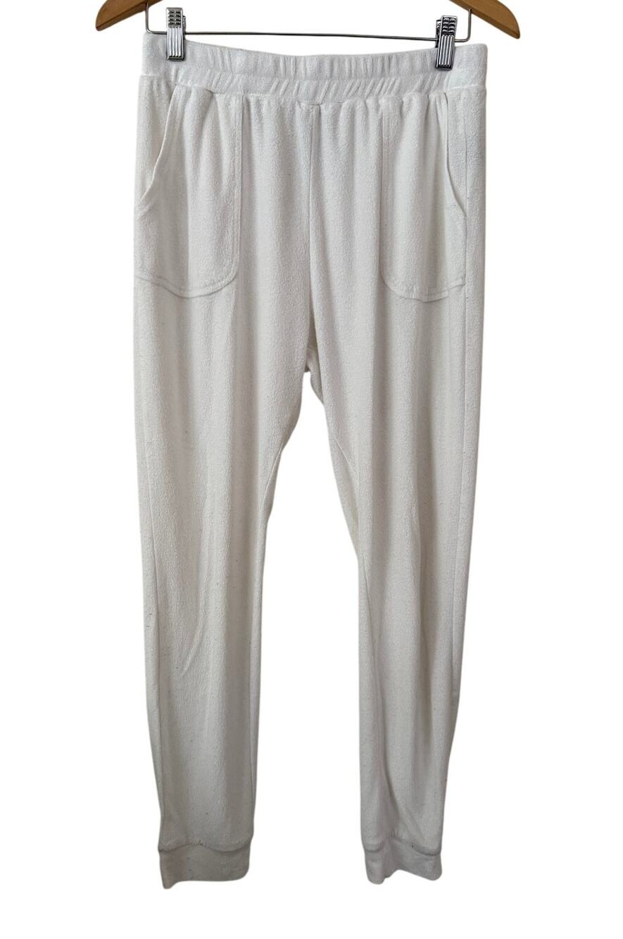 Allfenix White High Rise Joggers Pockets Medium Loungewear Cozycore Athleisure